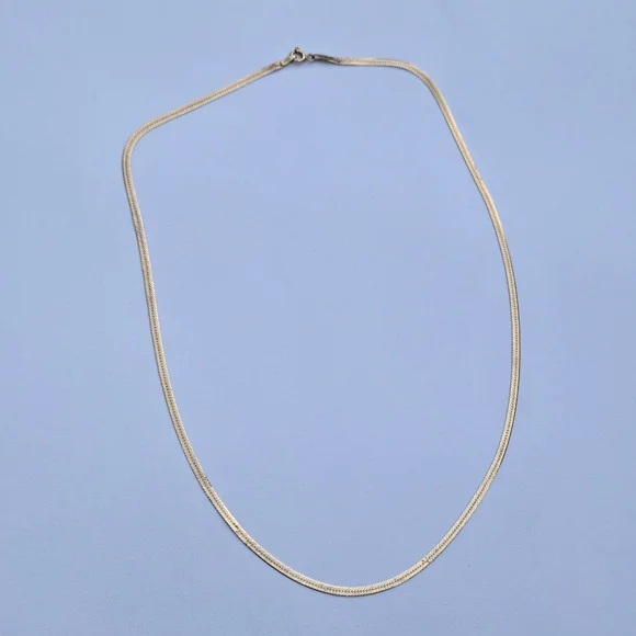 14k Gold Necklace Flat Herringbobe